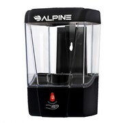ALPINE INDUSTRIES Automatic Hands-Free Transparent Gel Hand Sanitizer/ Liquid Soap Dispenser, 700 mL, Black, PK2 ALP432-1-BLK-2pk